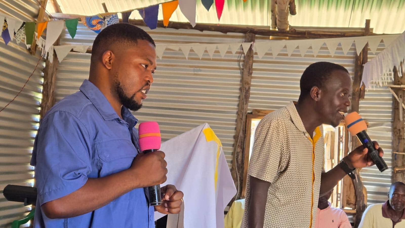 Mugisha Honore teaching the Word of God to church members during the 2025 Uganda Mission Trip.
